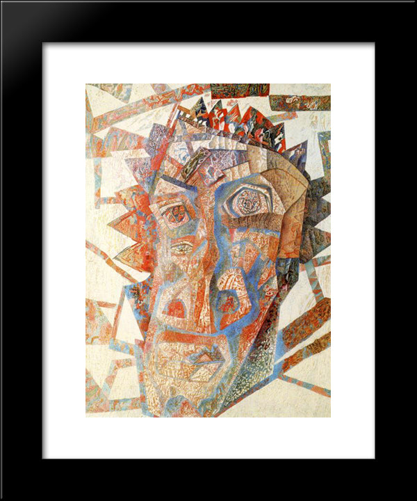 Head 20x24 Black Modern Wood Framed Art Print Poster by Filonov, Pavel