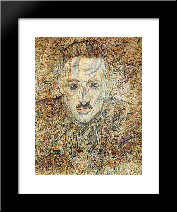 Portrait Of Nikolay Glebov-Putilovsky 20x24 Black Modern Wood Framed Art Print Poster by Filonov, Pavel