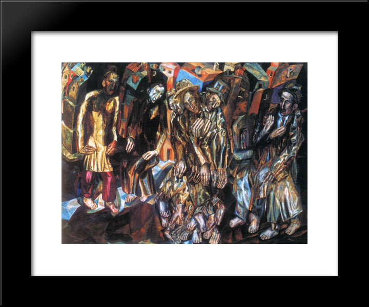 Rebirth Of The People 20x24 Black Modern Wood Framed Art Print Poster by Filonov, Pavel