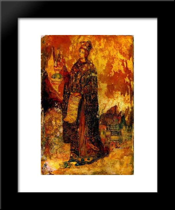 St. Catherine 20x24 Black Modern Wood Framed Art Print Poster by Filonov, Pavel