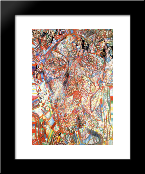 The Head 20x24 Black Modern Wood Framed Art Print Poster by Filonov, Pavel
