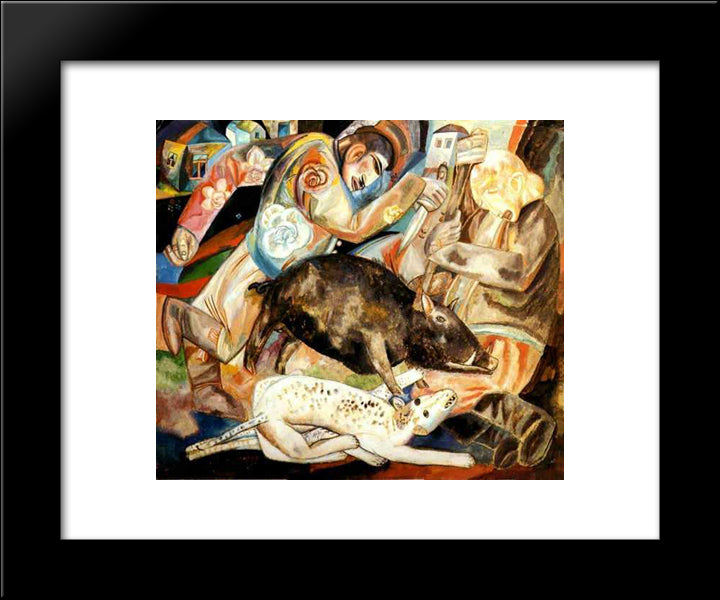 The Hog 20x24 Black Modern Wood Framed Art Print Poster by Filonov, Pavel