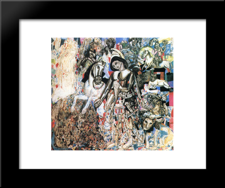 Untitled (St. George The Victorious) 20x24 Black Modern Wood Framed Art Print Poster by Filonov, Pavel