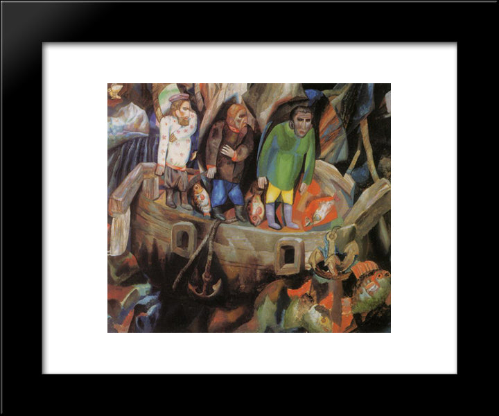 West And East 20x24 Black Modern Wood Framed Art Print Poster by Filonov, Pavel