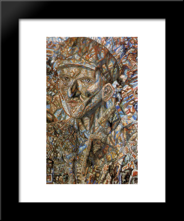 Worker In A Cap 20x24 Black Modern Wood Framed Art Print Poster by Filonov, Pavel