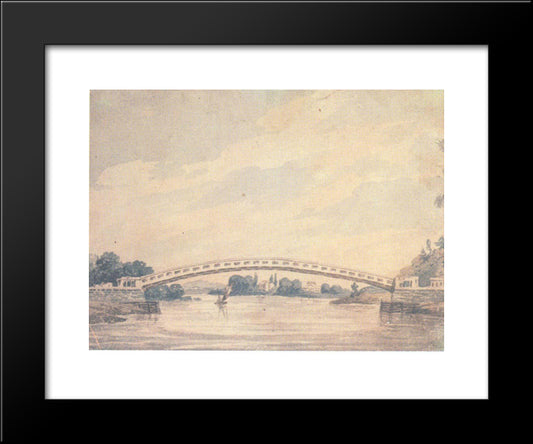 A Bridge 20x24 Black Modern Wood Framed Art Print Poster by Svinyin, Pavel