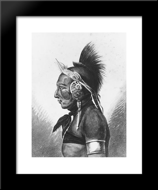 An Osage Warrior 20x24 Black Modern Wood Framed Art Print Poster by Svinyin, Pavel