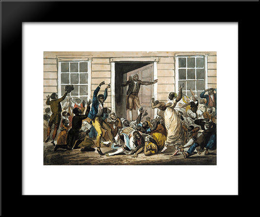 Black Methodists Holding A Prayer Meeting 20x24 Black Modern Wood Framed Art Print Poster by Svinyin, Pavel