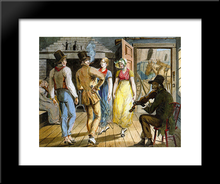 Merry Making At The Wayside Inn 20x24 Black Modern Wood Framed Art Print Poster by Svinyin, Pavel