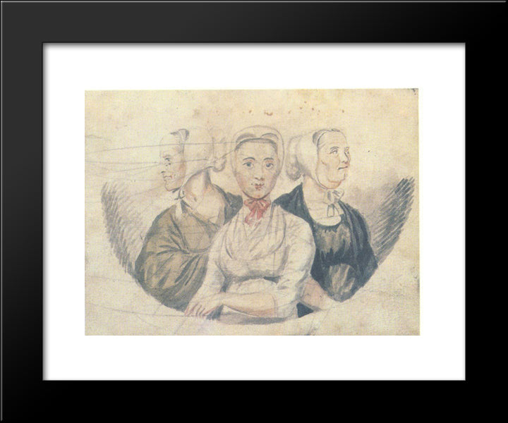 Moravian Sisters 20x24 Black Modern Wood Framed Art Print Poster by Svinyin, Pavel