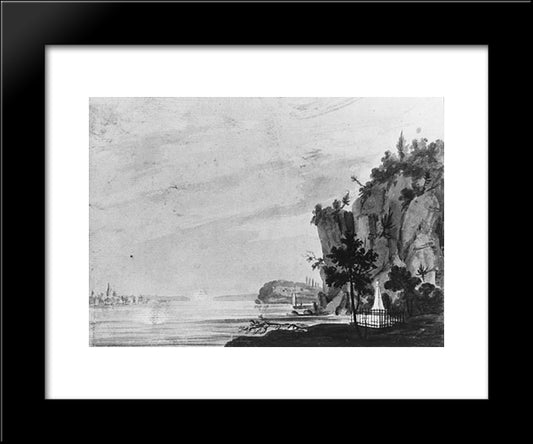 The Monument To Alexander Hamilton At Weehawken 20x24 Black Modern Wood Framed Art Print Poster by Svinyin, Pavel