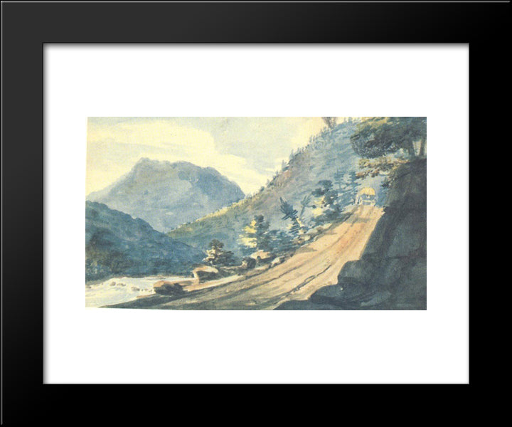 The Road In The Mountains 20x24 Black Modern Wood Framed Art Print Poster by Svinyin, Pavel