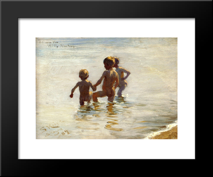 A Summer'S Day At Skagen South Beach 20x24 Black Modern Wood Framed Art Print Poster by Kroyer, Peder Severin