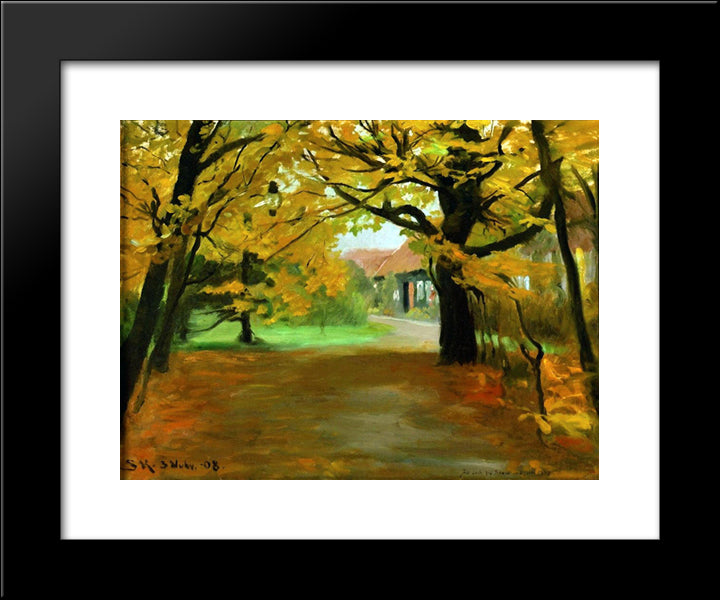 Artist'S House In Skagen Plantation 20x24 Black Modern Wood Framed Art Print Poster by Kroyer, Peder Severin