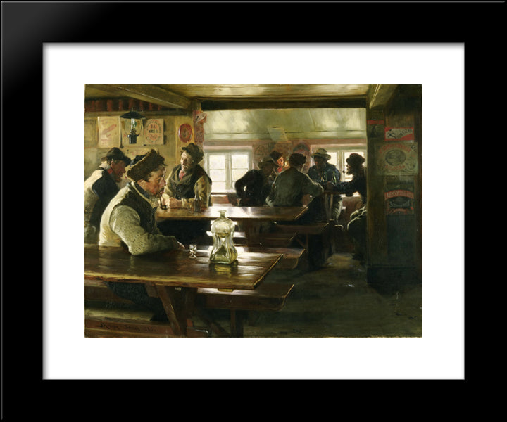 Interior Of A Tavern 20x24 Black Modern Wood Framed Art Print Poster by Kroyer, Peder Severin