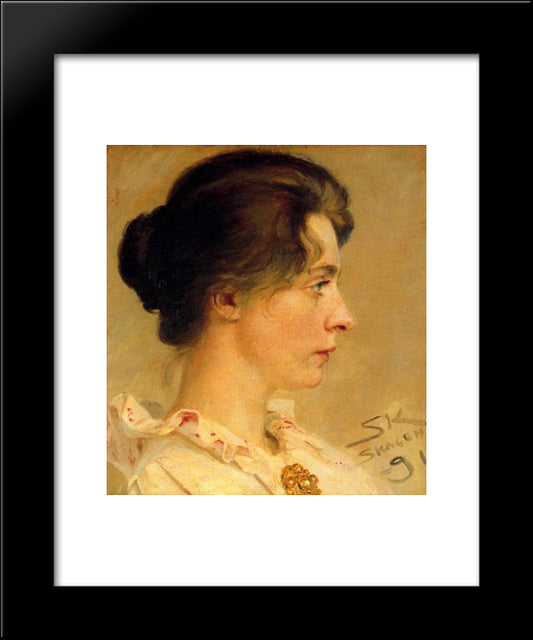 Marie In Profile 20x24 Black Modern Wood Framed Art Print Poster by Kroyer, Peder Severin