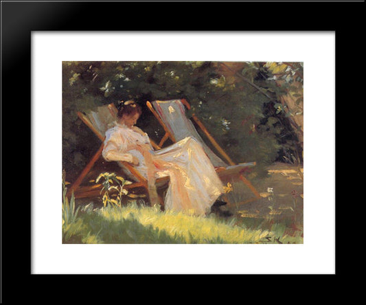 Marie In The Garden 20x24 Black Modern Wood Framed Art Print Poster by Kroyer, Peder Severin