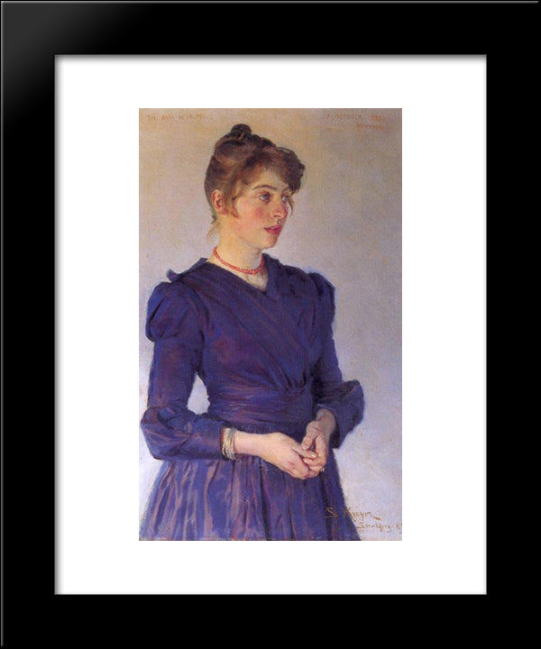 Marie Kroyer 20x24 Black Modern Wood Framed Art Print Poster by Kroyer, Peder Severin