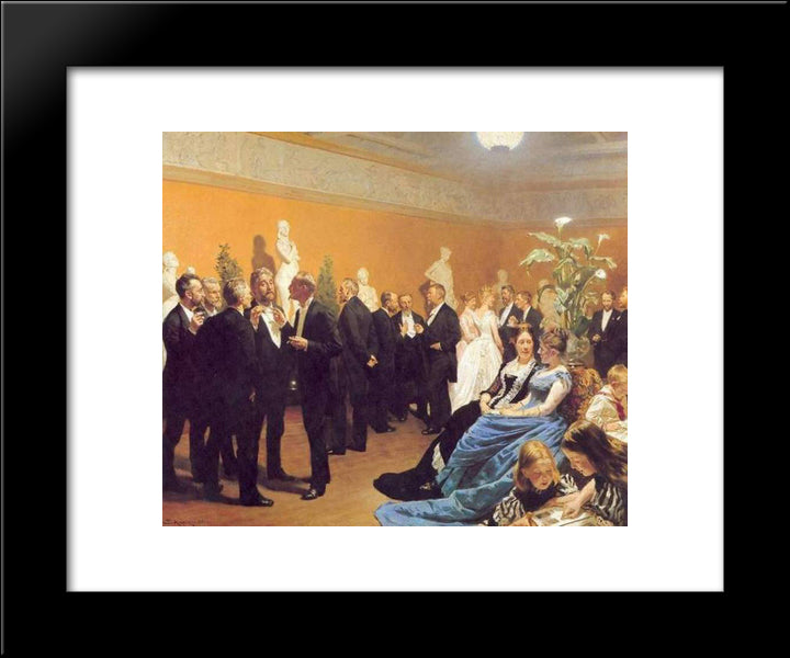 Meeting At The Museum 20x24 Black Modern Wood Framed Art Print Poster by Kroyer, Peder Severin