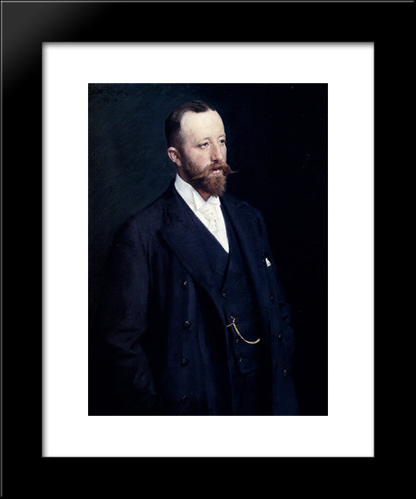 Portrait Of A Gentleman 20x24 Black Modern Wood Framed Art Print Poster by Kroyer, Peder Severin