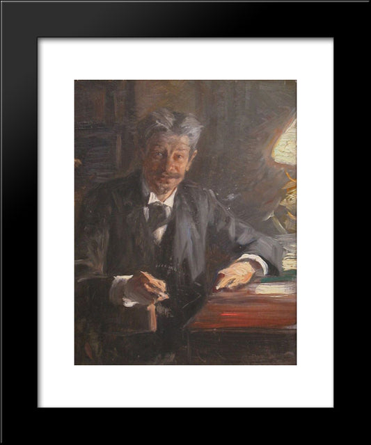 Sketch To Portrait Of Georg Brandes 20x24 Black Modern Wood Framed Art Print Poster by Kroyer, Peder Severin