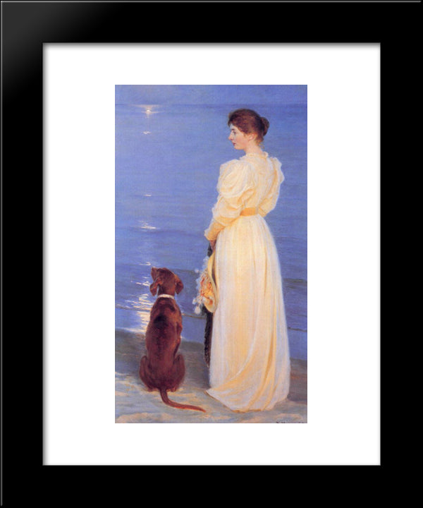 Summer Evening At Skagen 20x24 Black Modern Wood Framed Art Print Poster by Kroyer, Peder Severin