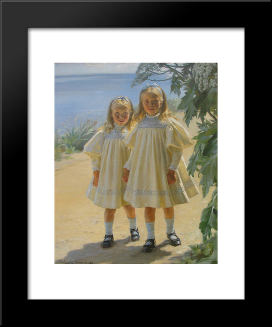 The Benzon Daughters 20x24 Black Modern Wood Framed Art Print Poster by Kroyer, Peder Severin