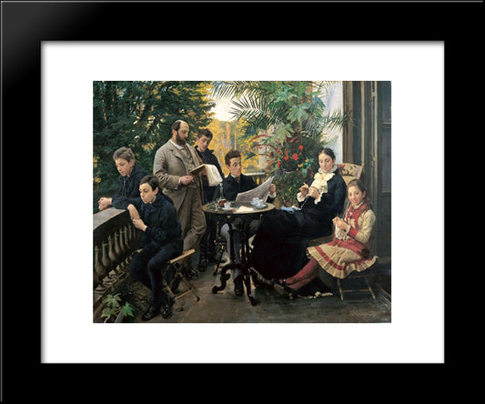 The Hirschsprung Family 20x24 Black Modern Wood Framed Art Print Poster by Kroyer, Peder Severin