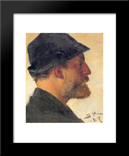 Viggo Johansen 20x24 Black Modern Wood Framed Art Print Poster by Kroyer, Peder Severin