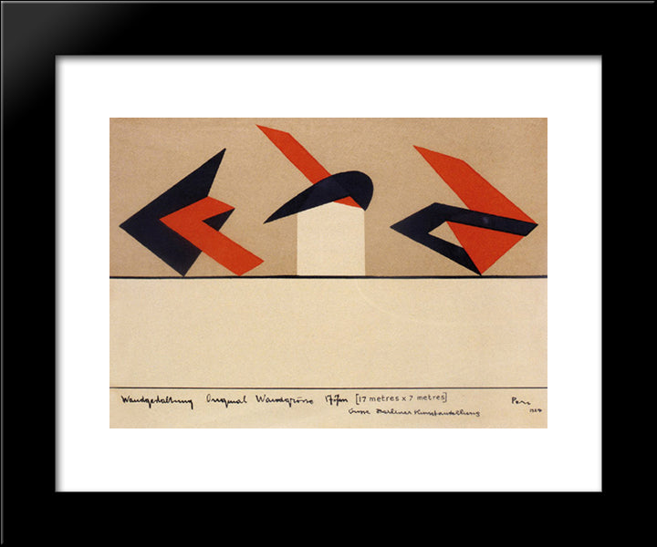 Plan For The Berliner Art Exhibition 20x24 Black Modern Wood Framed Art Print Poster by Peri, Peter Laszlo