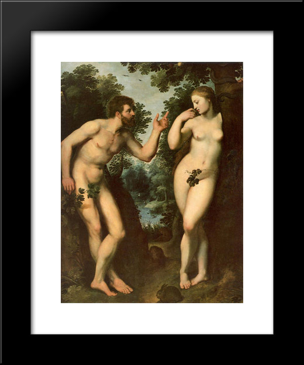 Adam And Eve 20x24 Black Modern Wood Framed Art Print Poster by Rubens, Peter Paul