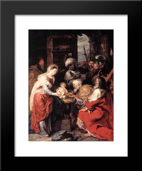 Adoration Of The Magi 20x24 Black Modern Wood Framed Art Print Poster by Rubens, Peter Paul