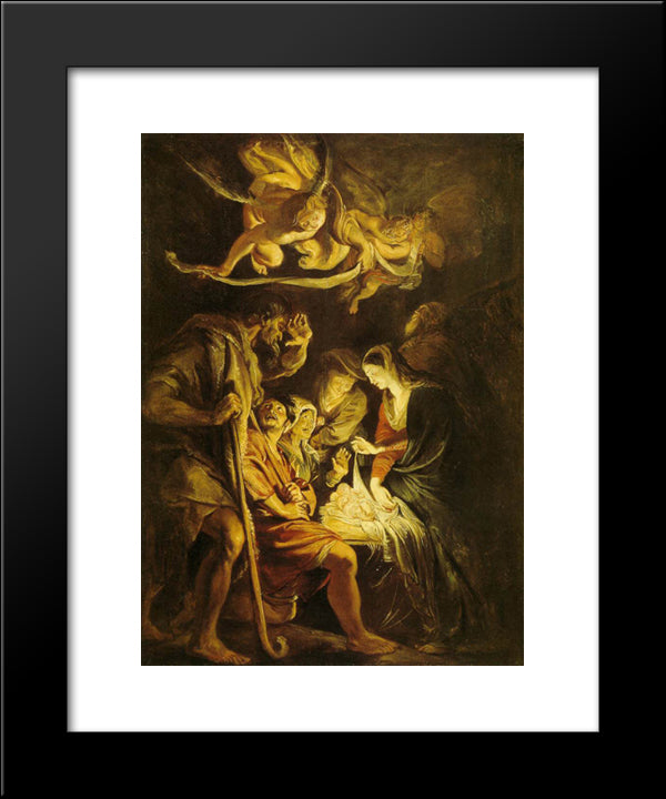 Adoration Of The Shepherds 20x24 Black Modern Wood Framed Art Print Poster by Rubens, Peter Paul