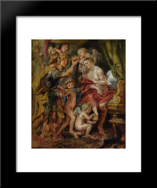 Alexander And Roxana 20x24 Black Modern Wood Framed Art Print Poster by Rubens, Peter Paul