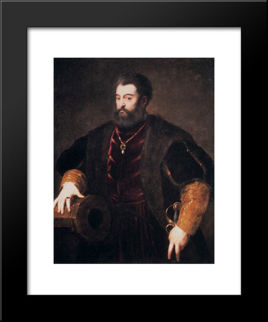 Alfonso I D'Este, Duke Of Ferrara 20x24 Black Modern Wood Framed Art Print Poster by Rubens, Peter Paul