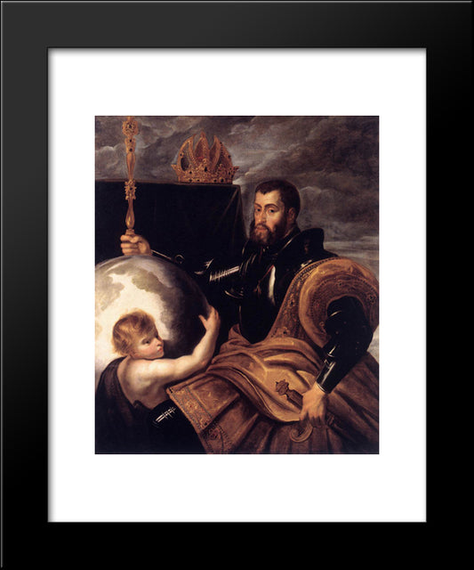 Allegory On Emperor Charles As Ruler Of Vast Realms 20x24 Black Modern Wood Framed Art Print Poster by Rubens, Peter Paul