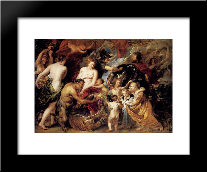 Allegory On The Blessings Of Peace 20x24 Black Modern Wood Framed Art Print Poster by Rubens, Peter Paul