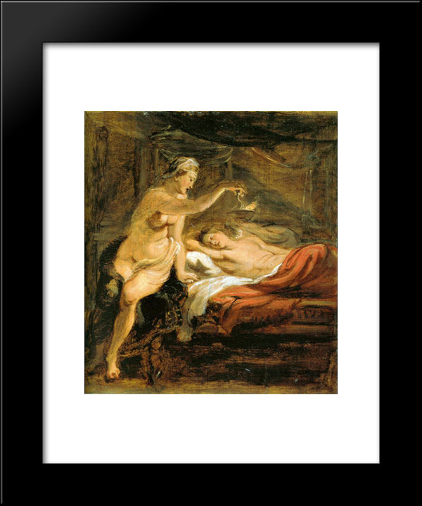 Amor And Psyche 20x24 Black Modern Wood Framed Art Print Poster by Rubens, Peter Paul
