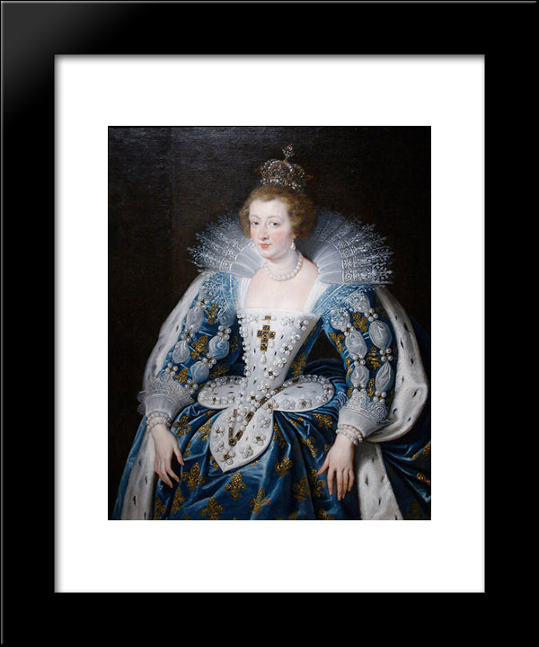 Anna Of Austria, Queen Of France, Mother Of King Louis Xiv 20x24 Black Modern Wood Framed Art Print Poster by Rubens, Peter Paul