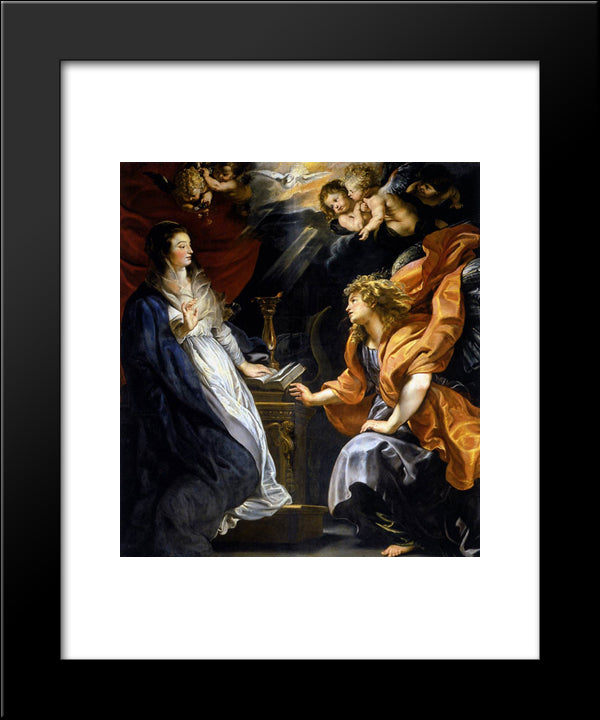 Annunciation 20x24 Black Modern Wood Framed Art Print Poster by Rubens, Peter Paul