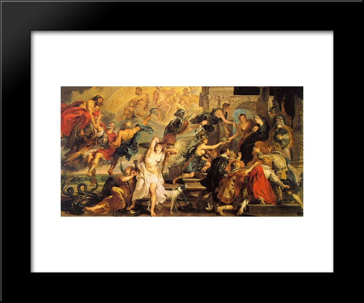 Apotheosis Of Henry Iv And The Proclamation Of The Regency Of Marie De Medici 20x24 Black Modern Wood Framed Art Print Poster by Rubens, Peter Paul