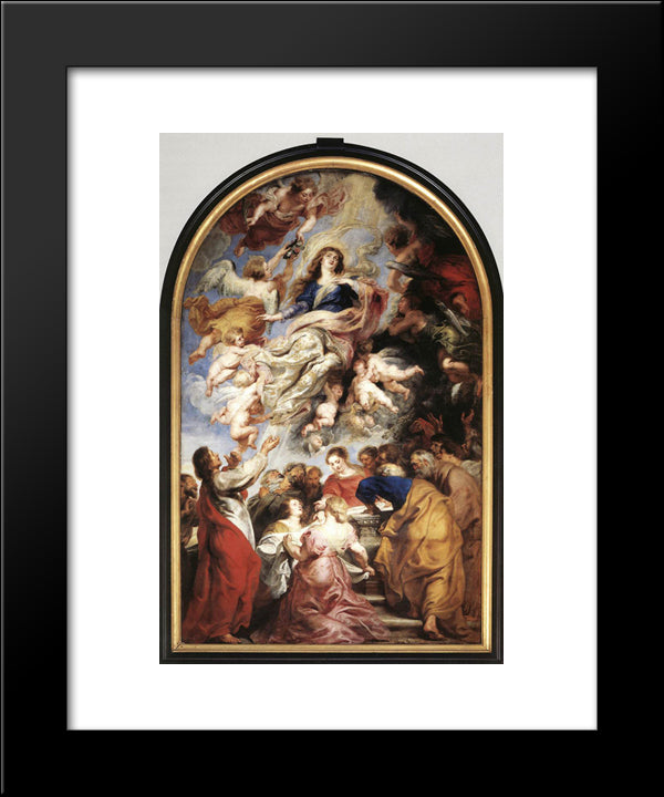 Assumption Of The Virgin 20x24 Black Modern Wood Framed Art Print Poster by Rubens, Peter Paul