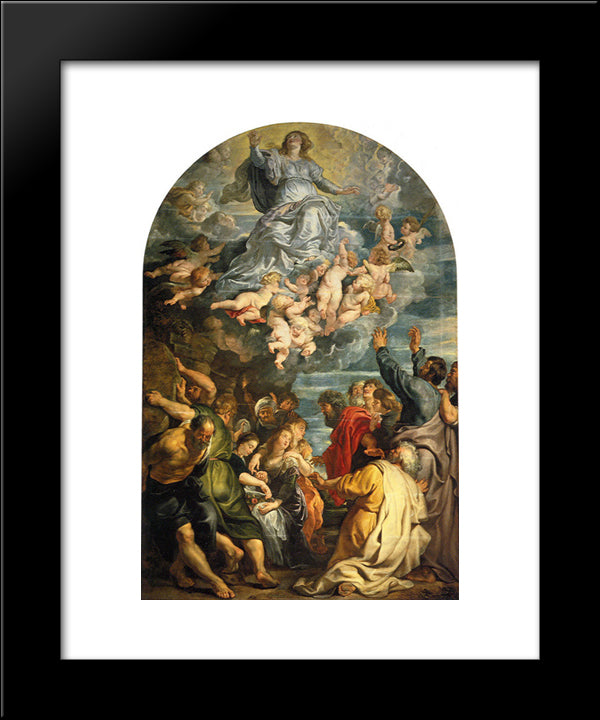 Assumption Of Virgin 20x24 Black Modern Wood Framed Art Print Poster by Rubens, Peter Paul