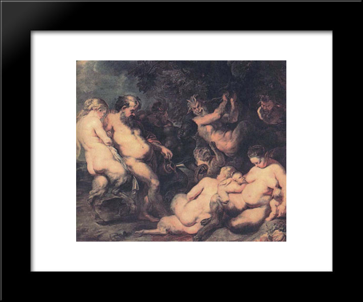 Bacchanale 20x24 Black Modern Wood Framed Art Print Poster by Rubens, Peter Paul