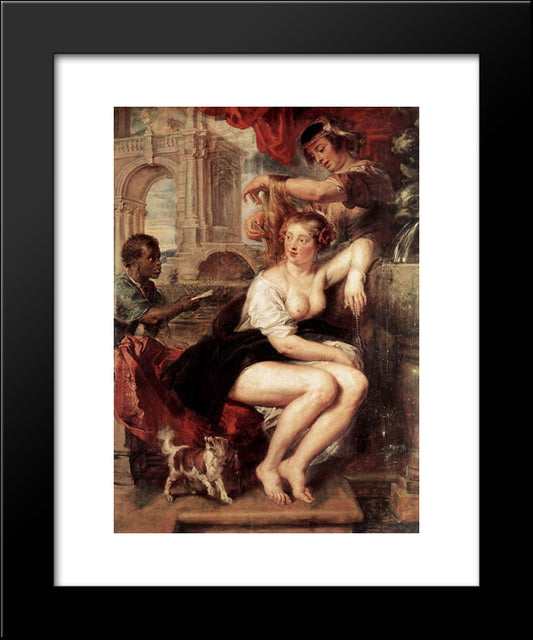 Bathsheba At The Fountain 20x24 Black Modern Wood Framed Art Print Poster by Rubens, Peter Paul