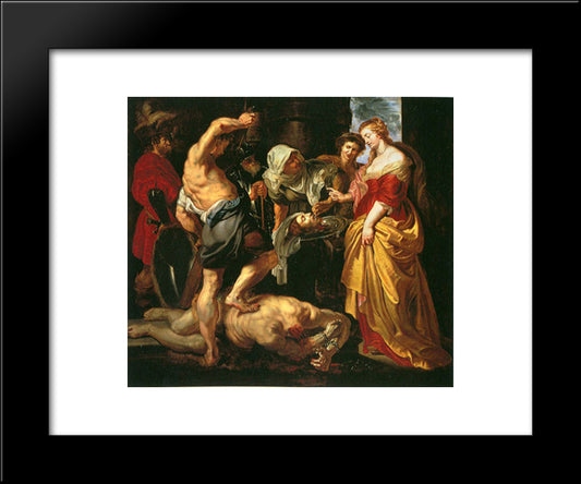 Beheading Of St. John The Baptist 20x24 Black Modern Wood Framed Art Print Poster by Rubens, Peter Paul