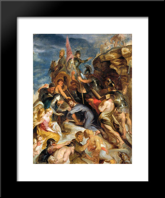 Carrying The Cross 20x24 Black Modern Wood Framed Art Print Poster by Rubens, Peter Paul