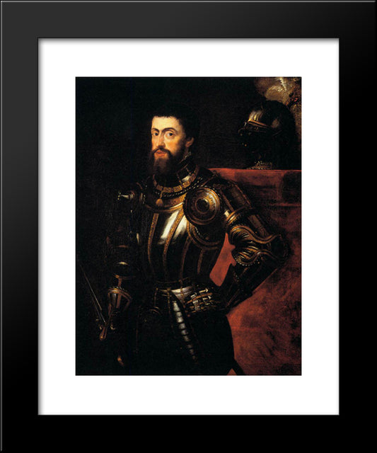 Charles V In Armour 20x24 Black Modern Wood Framed Art Print Poster by Rubens, Peter Paul