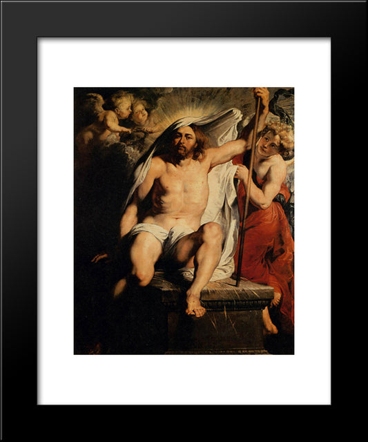 Christ Resurrected 20x24 Black Modern Wood Framed Art Print Poster by Rubens, Peter Paul