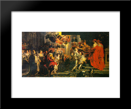 Coronation Of Marie De Medici 20x24 Black Modern Wood Framed Art Print Poster by Rubens, Peter Paul